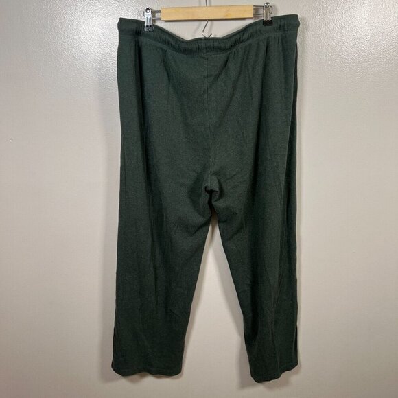 L.L. Bean Organic Cotton Pajama Pants Size XXL Green Lounge Drawstring Comfy - Picture 2 of 9